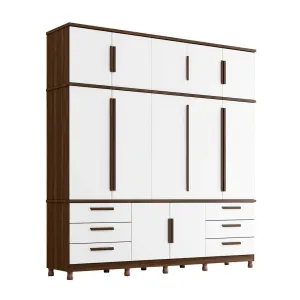 Wardrobe Titan   Mirror Cedro/White