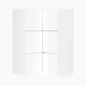 White YU Corner Wardrobe - Optimized Storage Solution